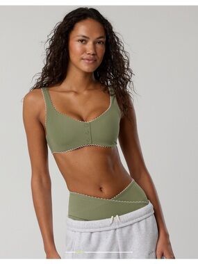 OFFLINE by Aerie Real Me XTRA Rib Picot Sports Bra